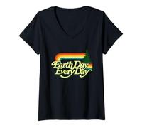 Mujer Día de la Tierra Todos los días - Conservación del Clima ambientalista Camiseta Cuello V