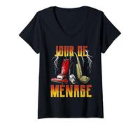 Mujer Día de Limpieza Casa Aspirador Rock'n'Roll Energie Camiseta Cuello V