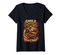 Mujer Dia De Los Muertos Even The Dead Dance Today Camiseta Cuello V
