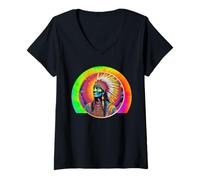 Mujer Día de los Pueblos Indígenas, Nadie es Ilegal en Tierras robadas Camiseta Cuello V