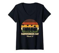 Mujer Día de los Trabajadores Agrícolas 31 de Marzo Sindicato de Trabajadores Agrícolas Camiseta Cuello V