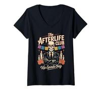 Mujer Día de Muertos - Skeleton The Afterlife Club - Un mexicano divertido Camiseta Cuello V