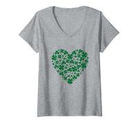 Mujer Día de San Patricio, Corazón de trébol, Hombres Mujeres Niños, Irlanda Camiseta Cuello V