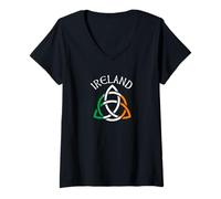 Mujer Día de San Patricio para hombres, mujeres y adultos, nudo celta Irlanda Camiseta Cuello V