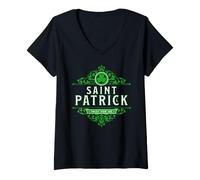 Mujer Día de San Patricio Pray for Us San Patricio Católico Patty Camiseta Cuello V