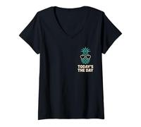 Mujer Día de Transferencia de piña FIV Infertilidad Milagro Divertido FIV Camiseta Cuello V