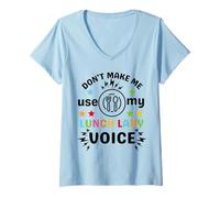 Mujer Día de voluntariado divertido de Don't Make Me Use My Lunch Lady Voice Camiseta Cuello V