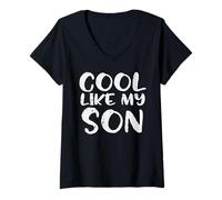 Mujer Día del Padre Cool Like My Son Cute Proud Dad Daddy Papa Men Camiseta Cuello V
