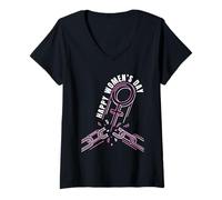 Mujer Día Internacional de la Mujer - Rompiendo Cadenas Libertad Libre Camiseta Cuello V