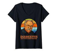 Mujer DIABEETUS Eat Your Damn Veggies - Divertido Regalo de Parodia sarcástica Camiseta Cuello V