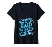 Mujer Diabetes Diciendo Hombres Mujeres Conciencia sobre la Diabetes Diabético Camiseta Cuello V