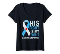 Mujer Diabetes Diciendo Hombres Mujeres Conciencia sobre la Diabetes Diabético Camiseta Cuello V