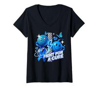 Mujer Diabetes T1D Fight For A Cure Diabetic Camiseta Cuello V