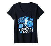 Mujer Diabetes T1D Fight For A Cure Diabetic Camiseta Cuello V