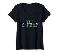 Mujer Diablo IV Vessel of Hatred Chest Logo Camiseta Cuello V