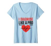 Mujer Diagnóstico Como Un Médico Internista Profesional De Medicina Interna Camiseta Cuello V