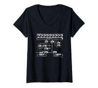 Mujer Diagrama de la década de 1970 del procesador Cyber Central CPU 170 vintage Camiseta Cuello V