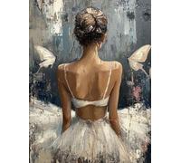 Mujer Diamond Painting Kit Completo, 5D Diamond Painting Ballet Pintura Diamante Niños DIY Cristal Strass Punto de Cruz Manualidades Puzzle Diamantes Adultos, Decoración Hogar Regalos 60x80cm b7-23M