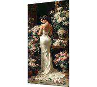 Mujer Diamond Painting Kit Completo, 5D Diamond Painting Flor Pintura Diamante Adultos, Fai da Te Strass Bordado de Punto de Cruz Puzzle Pintura Diamante pour Decoración Pared Hogar 100x200cm q1-yl52
