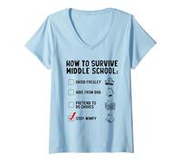 Mujer Diary of a Wimpy Kid The Last Straw Survive Middle School Camiseta Cuello V