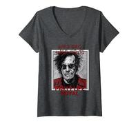 Mujer Días Duros, Noches duras, Fiestas, Vida Real, Genial, Abuelo Camiseta Cuello V, Jaspeado Oscuro, S
