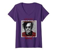 Mujer Días Duros, Noches duras, Fiestas, Vida Real, Genial, Abuelo Camiseta Cuello V, Morado, S
