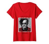 Mujer Días Duros, Noches duras, Fiestas, Vida Real, Genial, Abuelo Camiseta Cuello V, Rojo, S