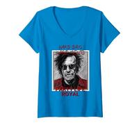 Mujer Días Duros, Noches duras, Fiestas, Vida Real, Genial, Abuelo Camiseta Cuello V, Zafiro, S