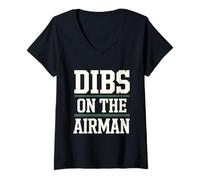 Mujer Dibs En El Aviador Esposa Novia Socio Camiseta Cuello V