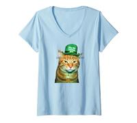 Mujer Dibs En La Pelirroja Divertido Gato Meme Día De San Patricio Camiseta Cuello V