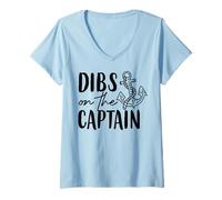 Mujer Dibs On The Captain Camiseta Cuello V