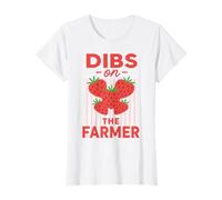 Mujer Dibs On The Farmer Funny Strawberry Women Camiseta