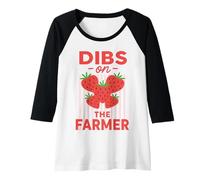 Mujer Dibs On The Farmer Funny Strawberry Women Camiseta Manga Raglan