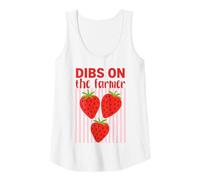 Mujer Dibs On The Farmer Linde Strawberry Country Camiseta sin Mangas