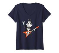 Mujer Dibujo Infantil Scribble Art de Abraham Lincoln Rock Gesture Camiseta Cuello V