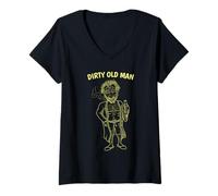 Mujer Dibujos animados divertidos de ancianos sucios para jubilados y leyendas de fiesta Camiseta Cuello V