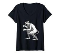 Mujer Diccionario humanoide Leopardo de Flauro Infernal Camiseta Cuello V