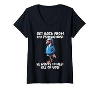Mujer Dicho De Flamenco Psiquiatra Regresé De Mi Camiseta Cuello V