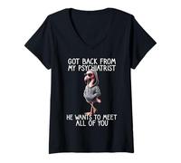 Mujer Dicho De Flamenco Psiquiatra Regresé De Mi Camiseta Cuello V