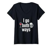Mujer Dicho Divertido Ambos Maneras Cerveza Sarcástico Humorístico Camiseta Cuello V