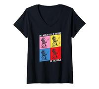 Mujer Dicho Divertidos Banjo-Instrument Perros Dachshund-Dog Banjo Camiseta Cuello V