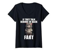 Mujer Dicho Gracioso sobre Gatos Si Hablan De Tu Gato Que Se Tira Camiseta Cuello V