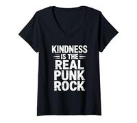Mujer Dicho Inspirador Que la bondad es la verdadera Cita Punk Rock Camiseta Cuello V