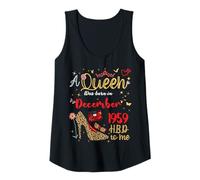 Mujer Diciembre Cumpleaños Nació Una Reina en Diciembre 1959 Diciembre Camiseta sin Mangas