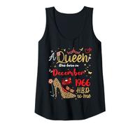 Mujer Diciembre Cumpleaños Nació Una Reina en Diciembre 1966 Diciembre Camiseta sin Mangas