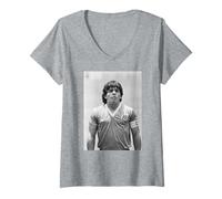 Mujer Diego Maradona Argentina V Inglaterra Copa Mundial de Fútbol 1986 Camiseta Cuello V