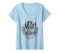 Mujer Dieta carnívora Hardcore, la Carne es mi Medicina Camiseta Cuello V