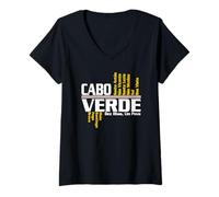 Mujer Diez islas Una Persona Ama Cabo Verde Con Mapa Camiseta Cuello V