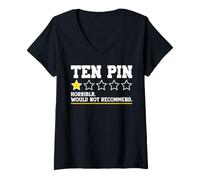 Mujer Diez Pin Funny Bowling Cita Diseño Hombres Mujeres Diciendo Bowler Camiseta Cuello V
