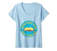 Mujer Difunde esas páginas como una Buena Chica Amante de los Libros Bookworm Camiseta Cuello V